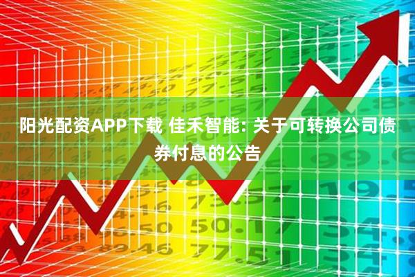 阳光配资APP下载 佳禾智能: 关于可转换公司债券付息的公告