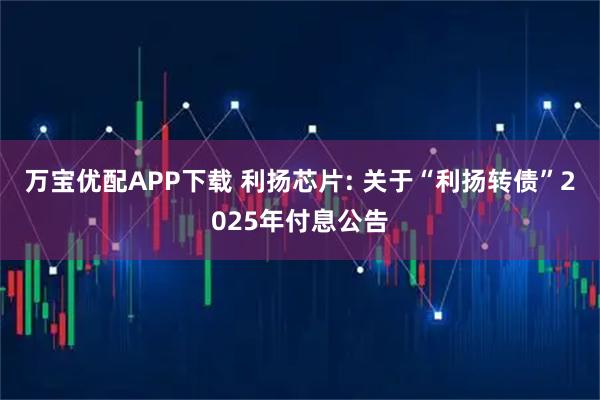 万宝优配APP下载 利扬芯片: 关于“利扬转债”2025年付息公告