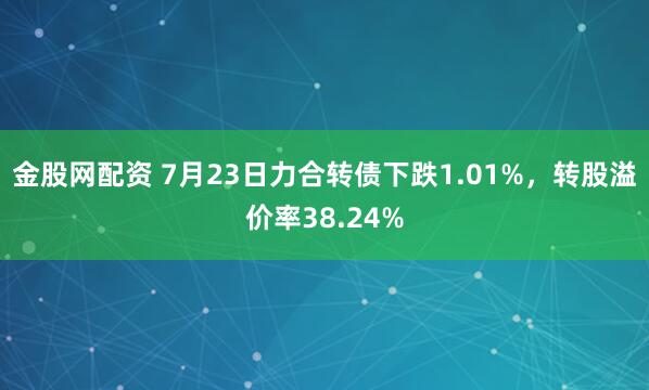 金股网配资 7月23日力合转债下跌1.01%，转股溢价率38.24%